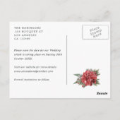 Bourgondische en witte bloemenbruiloft Save the Da Briefkaart (Achterkant)