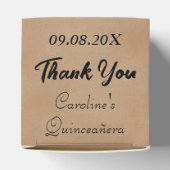 Bourgondische Engelse Rozen Chic Quinceañera Masqu Bedankdoosjes (Bovenkant)