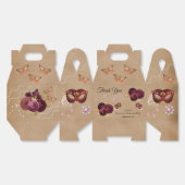 Bourgondische Engelse Rozen, Quinceañera Masquerad Bedankdoosjes (Ongevouwen)