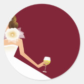 Bourgondische enveloppenbehuizing ronde sticker (Voorkant)