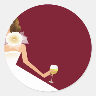 Bourgondische enveloppenbehuizing ronde sticker