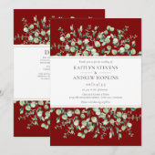 Bourgondische eucalyptus in één huwelijk kaart (Voorkant / Achterkant)