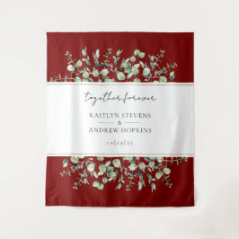 Bourgondische eucalyptus trouwt voor altijd samen wandkleed