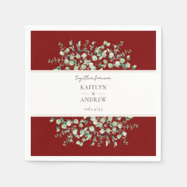 Bourgondische eucalyptus voor altijd samen servet