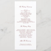 Bourgondische Floral bruiloft programma's (Achterkant)