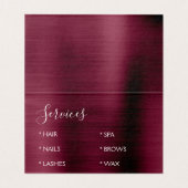 Bourgondische Folie | Marsala Folie Modern Visitekaartje (Binnenkant ongevouwen)