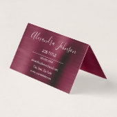 Bourgondische Folie | Marsala Folie Modern Visitekaartje (Achterkant)