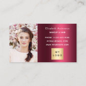 Bourgondische foto logo elegant visitekaartje (Achterkant)