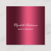 Bourgondische foto qr codenaam elegant script vierkante visitekaartje (Voorkant)