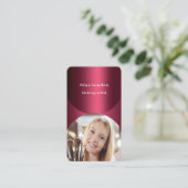 Bourgondische fotoboog Qr-code sociale media Visitekaartje (Staand voorkant)