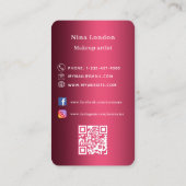 Bourgondische fotoboog Qr-code sociale media Visitekaartje (Achterkant)