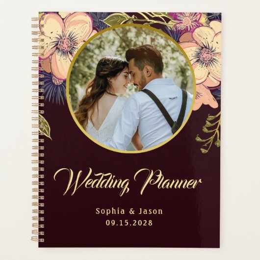 Bourgondische fotobruiloftsplanner planner (Voorkant)