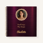 Bourgondische fotodiamanten inspirerend quote notitieboek (Voorkant)