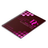 Bourgondische Funky Roze Stippen Monogram Notitieb Notitieboek (Linkerzijde)