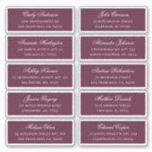 Bourgondische gasten namen en adres. Adresstickers Sticker (Voorkant)