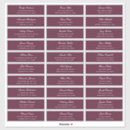 Bourgondische gasten namen en adres. Adresstickers Sticker