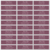 Bourgondische gasten namen en adres. Adresstickers Sticker (Voorkant)