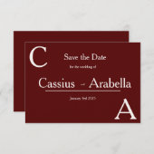 Bourgondische gelukzaligheid: versie 2 Save the Da Save The Date (Voorkant / Achterkant)