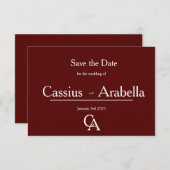 Bourgondische gelukzaligheid: versie 3 Save the Da Save The Date (Voorkant / Achterkant)