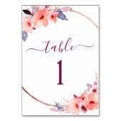 Bourgondische geometrische Waterverf bloemenbruilo Kaart (Achterkant)