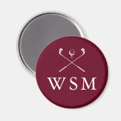Bourgondische gepersonaliseerde Monogram Golf Club Magneet (Voorkant / Achterkant)