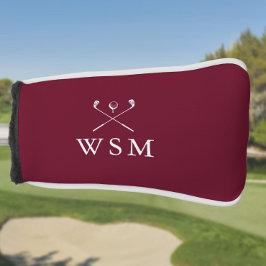 Bourgondische gepersonaliseerde monogram golfclubs golfheadcover
