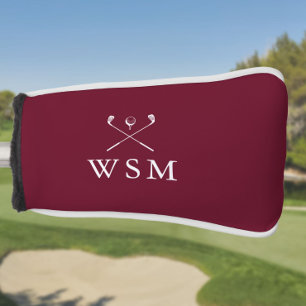 Bourgondische gepersonaliseerde monogram golfclubs golfheadcover