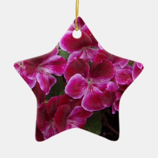 Bourgondische Geranium Keramisch Ornament (Voorkant)