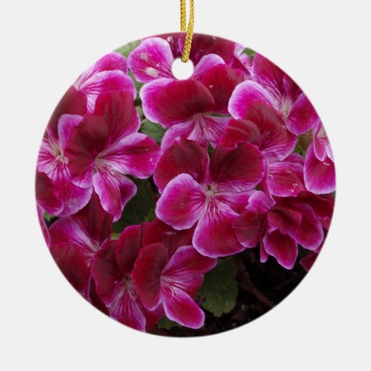 Bourgondische Geranium Keramisch Ornament (Voorkant)