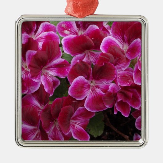 Bourgondische Geranium Metalen Ornament (Voorkant)