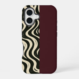 Bourgondische gespleten telefoonhoes iPhone 16 hoesje