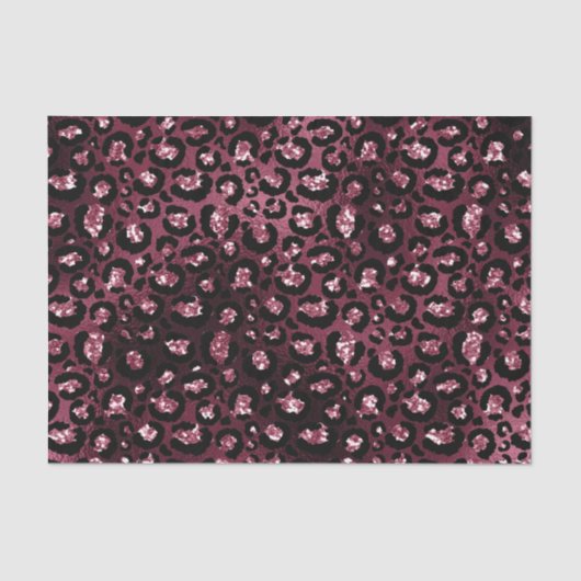 Bourgondische glam folie glitters luipaardvlekken tissuepapier (Voorkant)