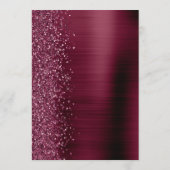 Bourgondische glam glitter script bruiloft menu (Achterkant)