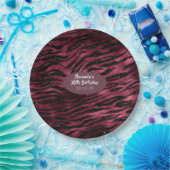 Bourgondische glamour folie glinsterende tijgerstr papieren bordje (Feest)