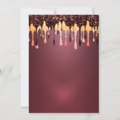 Bourgondische glitter druipt wijnglas pensioen kaart (Achterkant)