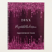 Bourgondische glitter druppels naam 2026 planner (Voorkant)
