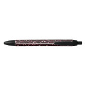 Bourgondische Glitter Zwarte Inkt Pen (Achterkant)