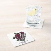 Bourgondische gotische bloemige bruiloft kartonnen onderzetters (Insitu)