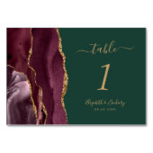 Bourgondische gouden agaat groene bruiloft kaart (Achterkant)