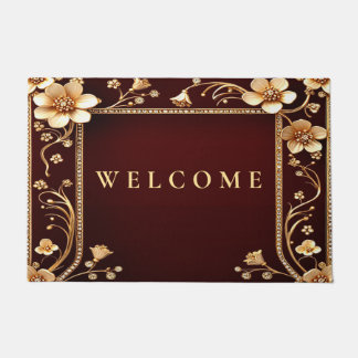 Bourgondische gouden bloemen deurmat