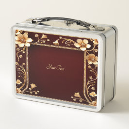 Bourgondische gouden bloemen lunchbox