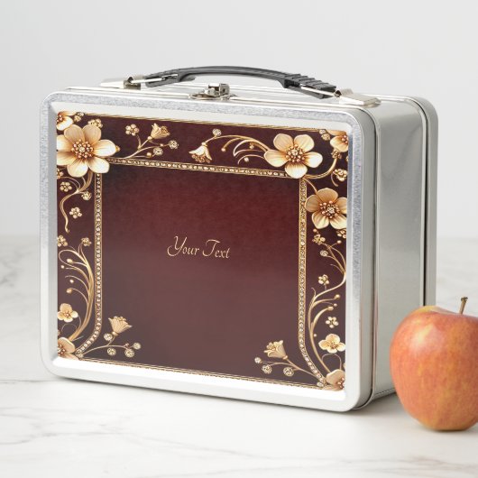 Bourgondische gouden bloemen lunchbox (In situ)