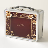 Bourgondische gouden bloemen lunchbox (Voorkant)