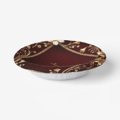 Bourgondische Gouden Bloemen Papieren Kommen (Gebogen)