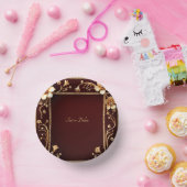 Bourgondische Gouden Bloemen Papieren Kommen (Feest)