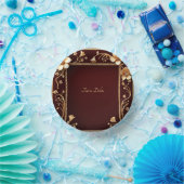 Bourgondische Gouden Bloemen Papieren Kommen (Feest)