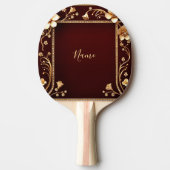 Bourgondische gouden bloemen ping pong paddle tafeltennisbatje (Voorkant)