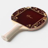 Bourgondische gouden bloemen ping pong paddle tafeltennisbatje (Voorkant Gekanteld)