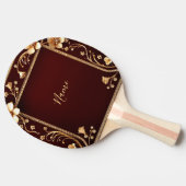 Bourgondische gouden bloemen ping pong paddle tafeltennisbatje (Zijkant)
