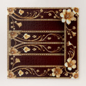 Bourgondische gouden bloemen puzzel (Horizontaal)